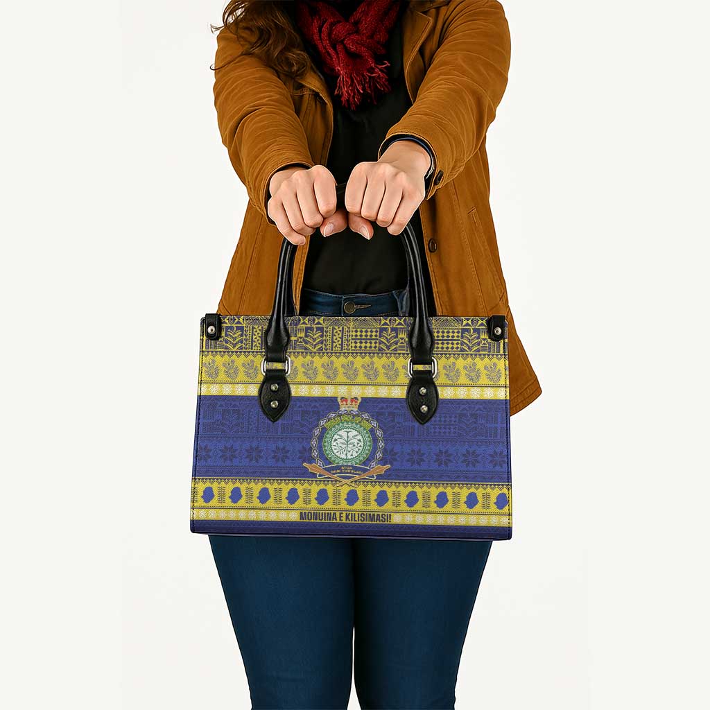 Niue Christmas Leather Bag Monuina e Kilisimasi Hiapo Motifs - Polynesian Pride