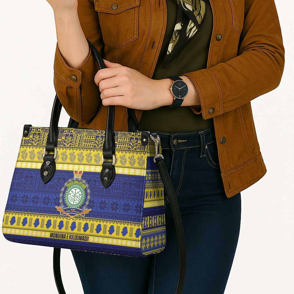 Niue Christmas Leather Bag Monuina e Kilisimasi Hiapo Motifs - Polynesian Pride