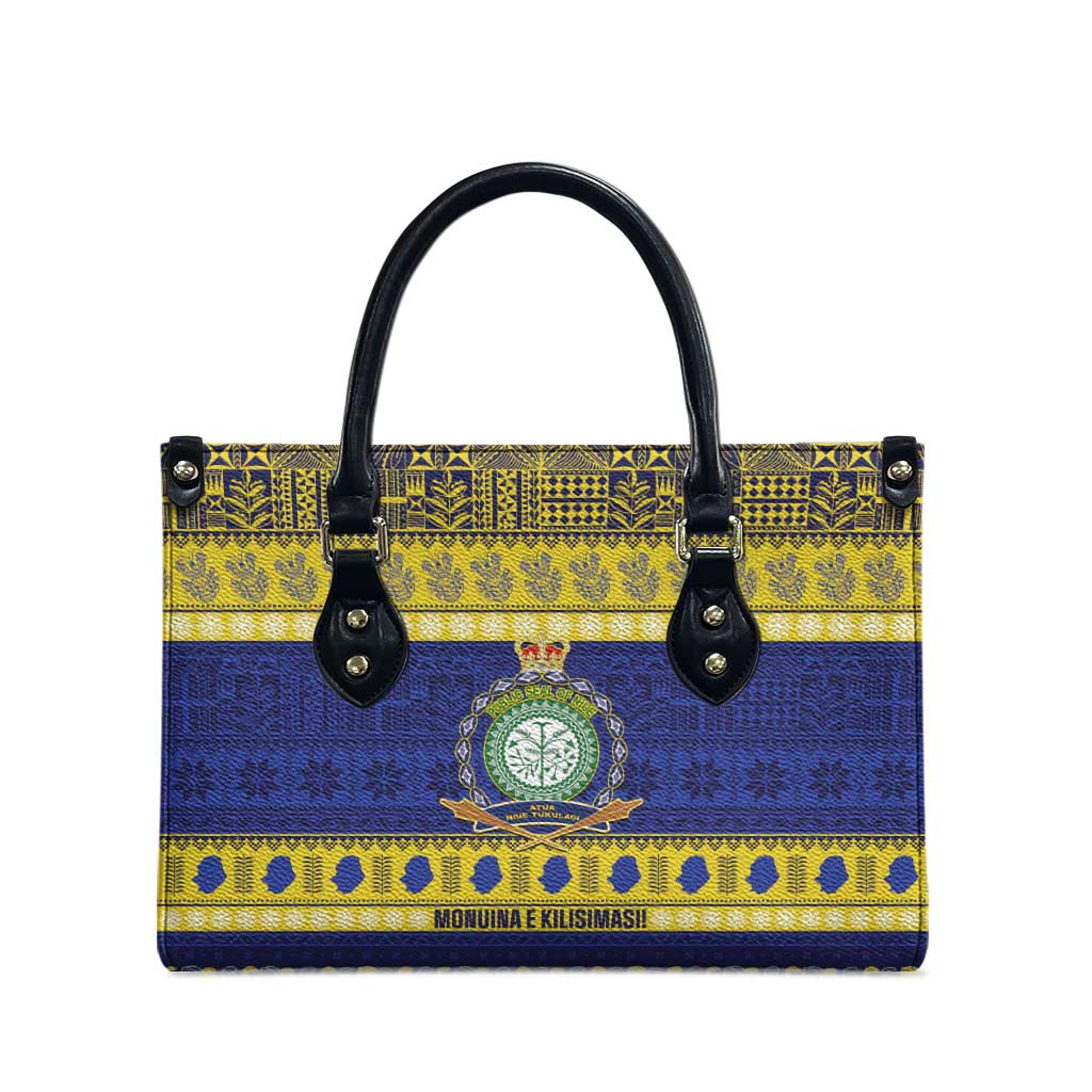 Niue Christmas Leather Bag Monuina e Kilisimasi Hiapo Motifs - Polynesian Pride