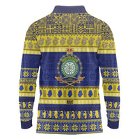 Niue Christmas Long Sleeve Polo Shirt Monuina e Kilisimasi Hiapo Motifs LT14 - Polynesian Pride
