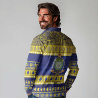 Niue Christmas Long Sleeve Polo Shirt Monuina e Kilisimasi Hiapo Motifs LT14 - Polynesian Pride