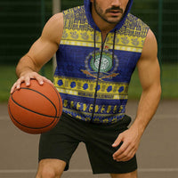 Niue Christmas Sleeveless Zip Hoodie Monuina e Kilisimasi Hiapo Motifs LT14 - Polynesian Pride