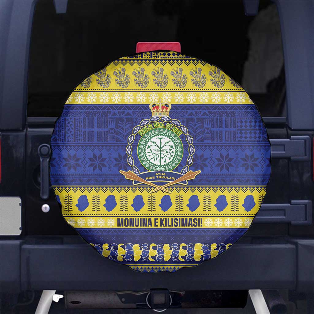Niue Christmas Spare Tire Cover Monuina e Kilisimasi Hiapo Motifs - Polynesian Pride