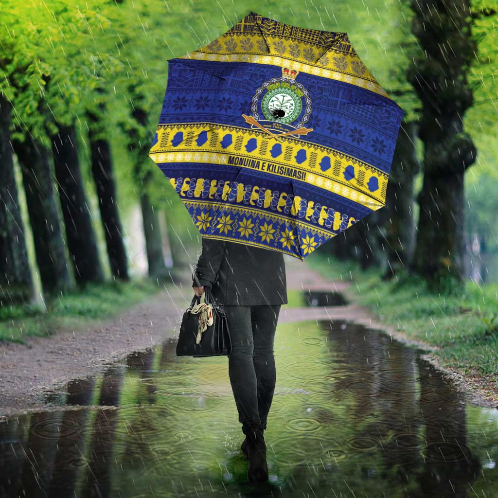 Niue Christmas Umbrella Monuina e Kilisimasi Hiapo Motifs - Polynesian Pride