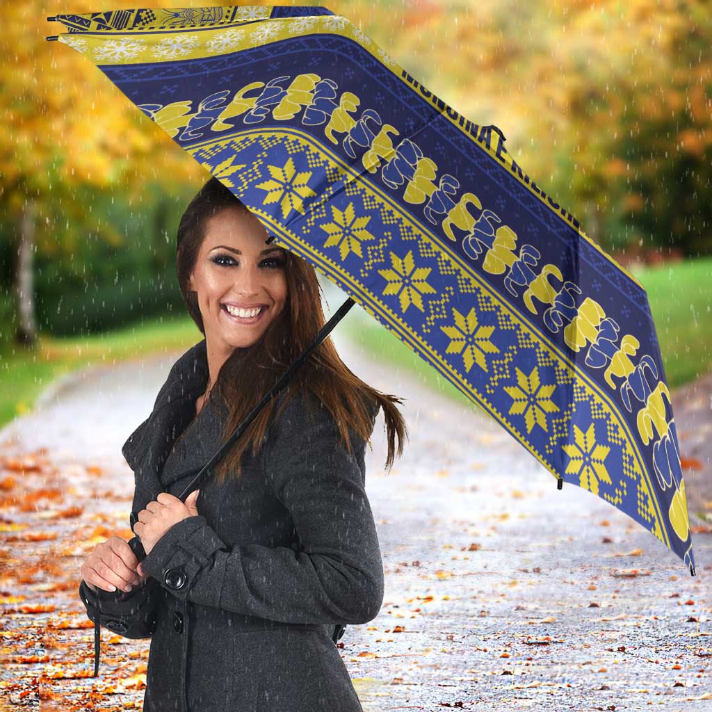 Niue Christmas Umbrella Monuina e Kilisimasi Hiapo Motifs - Polynesian Pride