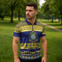 Niue Christmas Zipper Polo Shirt Monuina e Kilisimasi Hiapo Motifs LT14 - Polynesian Pride