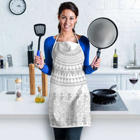 Niue White Sunday Apron Tapu Fanau Ia Puakenikeni Hiapo Pattern - Polynesian Pride