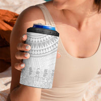 Niue White Sunday 4 in 1 Can Cooler Tumbler Tapu Fanau Ia Puakenikeni Hiapo Pattern LT14 - Polynesian Pride