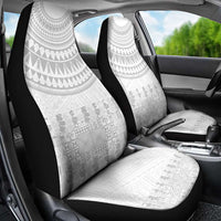 Niue White Sunday Car Seat Cover Tapu Fanau Ia Puakenikeni Hiapo Pattern LT14 - Polynesian Pride