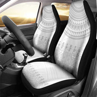 Niue White Sunday Car Seat Cover Tapu Fanau Ia Puakenikeni Hiapo Pattern LT14 - Polynesian Pride