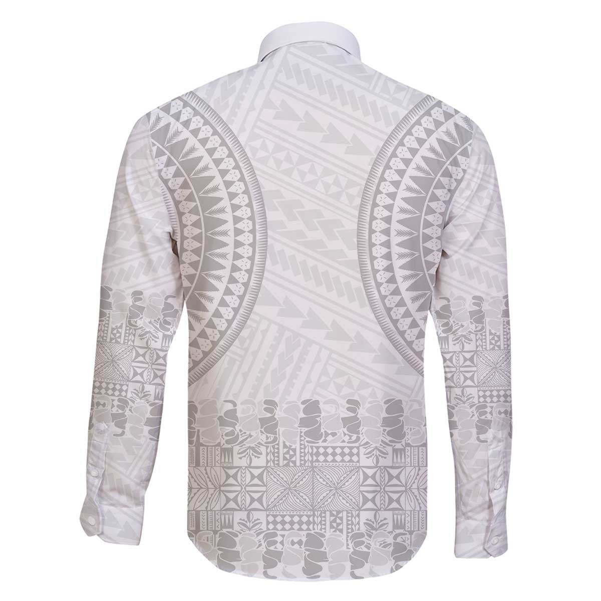 Niue White Sunday Family Matching Off The Shoulder Long Sleeve Dress and Hawaiian Shirt Tapu Fanau Ia Puakenikeni Hiapo Pattern LT14 - Polynesian Pride