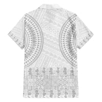 Niue White Sunday Family Matching Short Sleeve Bodycon Dress and Hawaiian Shirt Tapu Fanau Ia Puakenikeni Hiapo Pattern LT14 - Polynesian Pride
