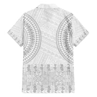 Niue White Sunday Family Matching Tank Maxi Dress and Hawaiian Shirt Tapu Fanau Ia Puakenikeni Hiapo Pattern LT14 - Polynesian Pride