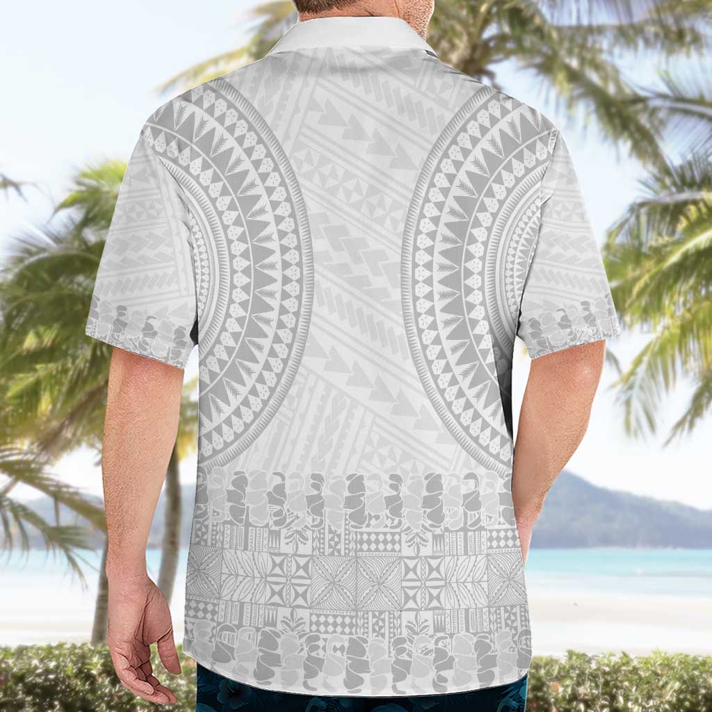Niue White Sunday Hawaiian Shirt Tapu Fanau Ia Puakenikeni Hiapo Pattern LT14 - Polynesian Pride