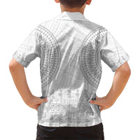 Niue White Sunday Hawaiian Shirt Tapu Fanau Ia Puakenikeni Hiapo Pattern LT14 - Polynesian Pride