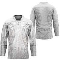 Niue White Sunday Hockey Jersey Tapu Fanau Ia Puakenikeni Hiapo Pattern LT14 - Polynesian Pride