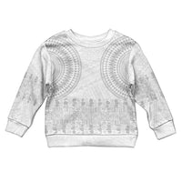 Niue White Sunday Kid Ugly Christmas Sweater Tapu Fanau Ia Puakenikeni Hiapo Pattern LT14 Kid White - Polynesian Pride