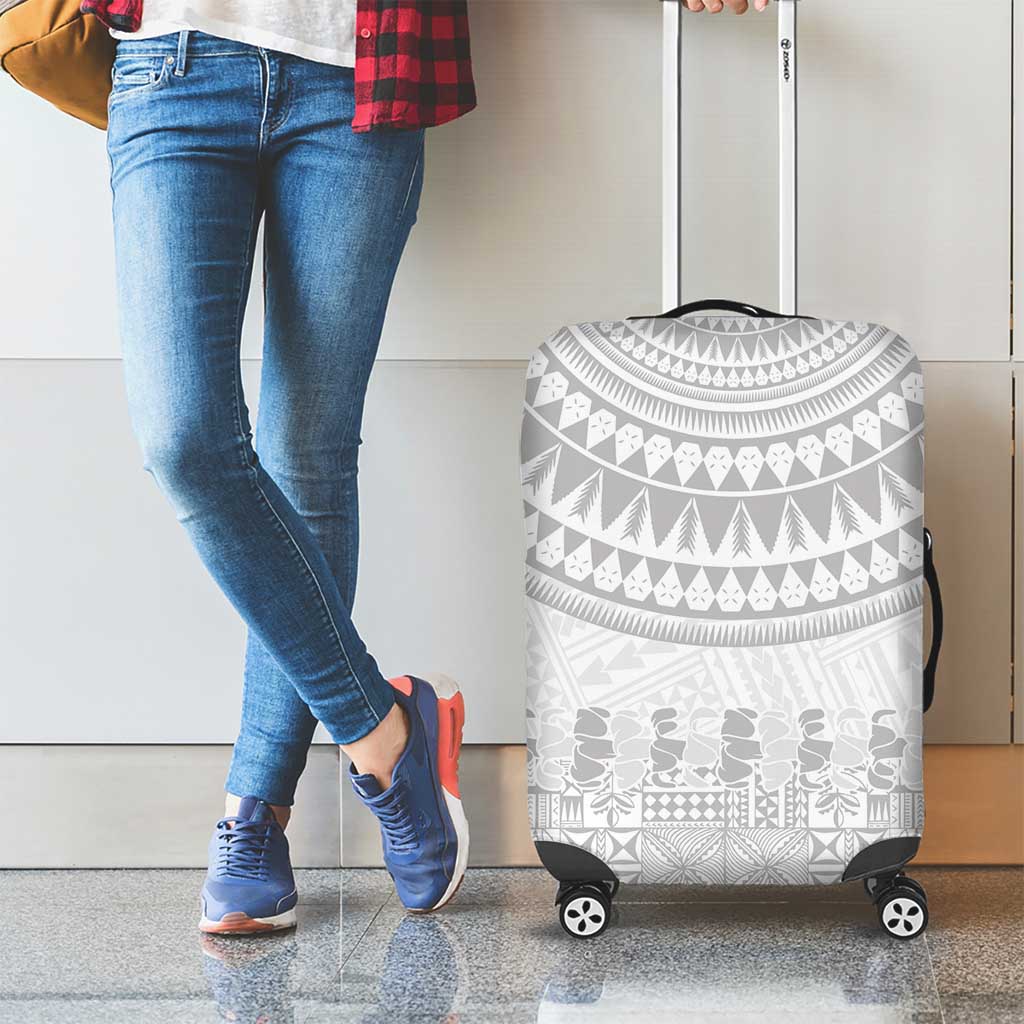 Niue White Sunday Luggage Cover Tapu Fanau Ia Puakenikeni Hiapo Pattern LT14 - Polynesian Pride