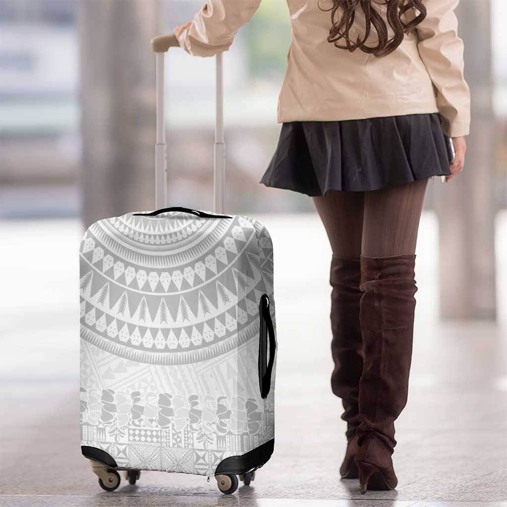 Niue White Sunday Luggage Cover Tapu Fanau Ia Puakenikeni Hiapo Pattern LT14 - Polynesian Pride