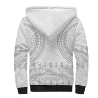 Niue White Sunday Sherpa Hoodie Tapu Fanau Ia Puakenikeni Hiapo Pattern LT14 - Polynesian Pride