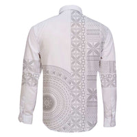 Niue White Sunday Family Matching Short Sleeve Bodycon Dress and Hawaiian Shirt Half Hiapo Pattern Vibes LT14 - Polynesian Pride