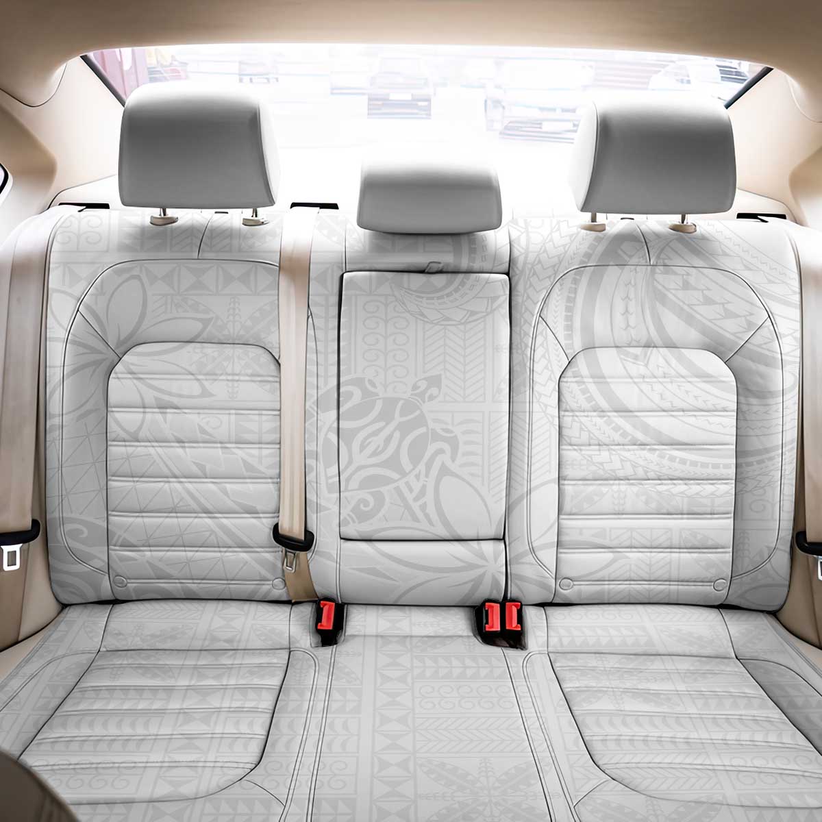 Tapu Fanau Ia Niue Back Car Seat Cover Happy White Sunday Unique Hiapo LT14 - Polynesian Pride