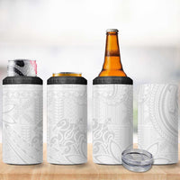 Tapu Fanau Ia Niue 4 in 1 Can Cooler Tumbler Happy White Sunday Unique Hiapo LT14 - Polynesian Pride