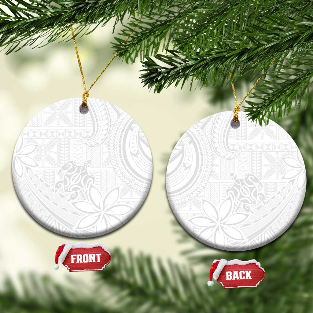 Tapu Fanau Ia Niue Ceramic Ornament Happy White Sunday Unique Hiapo - Polynesian Pride