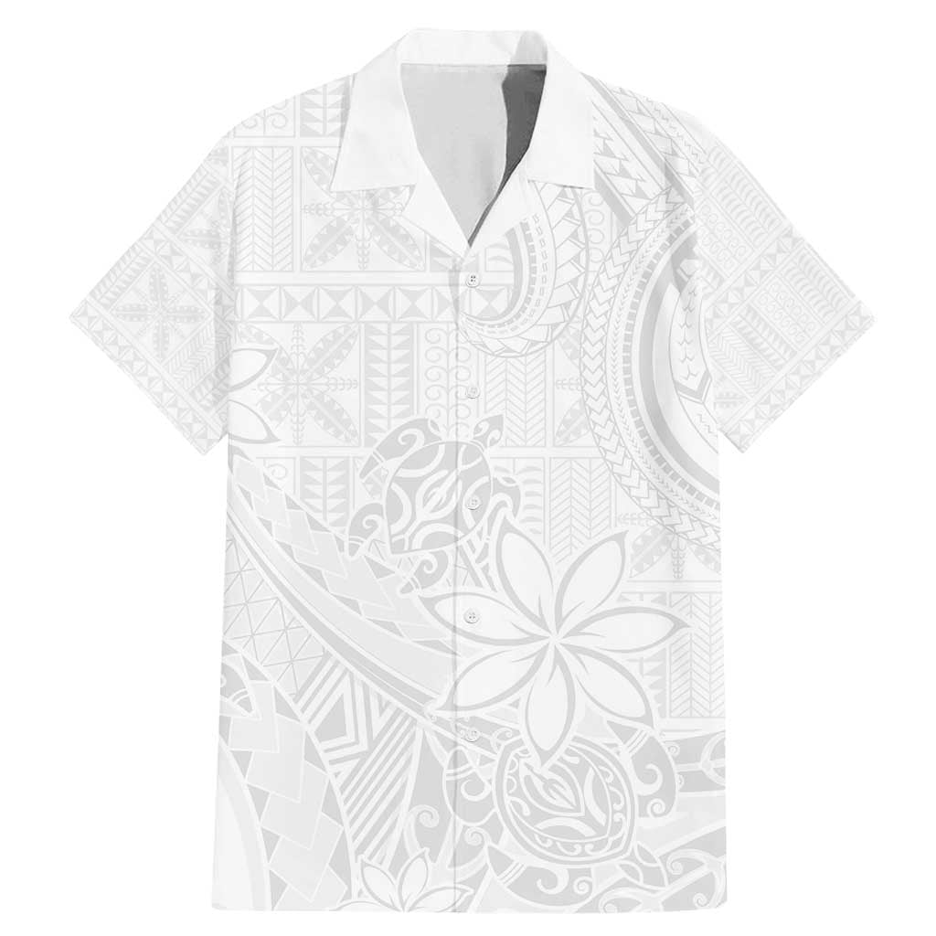 Tapu Fanau Ia Niue Family Matching Mermaid Dress and Hawaiian Shirt Happy White Sunday Unique Hiapo LT14 Dad's Shirt - Short Sleeve White - Polynesian Pride