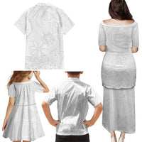 Tapu Fanau Ia Niue Family Matching Puletasi and Hawaiian Shirt Happy White Sunday Unique Hiapo LT14 - Polynesian Pride