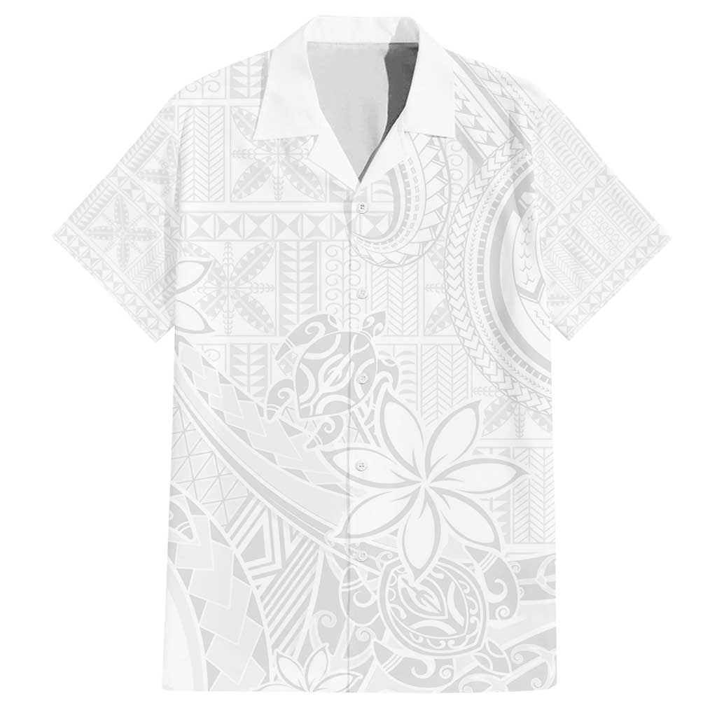 Tapu Fanau Ia Niue Family Matching Puletasi and Hawaiian Shirt Happy White Sunday Unique Hiapo LT14 Dad's Shirt - Short Sleeve White - Polynesian Pride