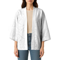 Tapu Fanau Ia Niue Kimono Happy White Sunday Unique Hiapo - Polynesian Pride