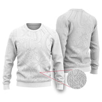 Tapu Fanau Ia Niue Ugly Christmas Sweater Happy White Sunday Unique Hiapo LT14 White - Polynesian Pride