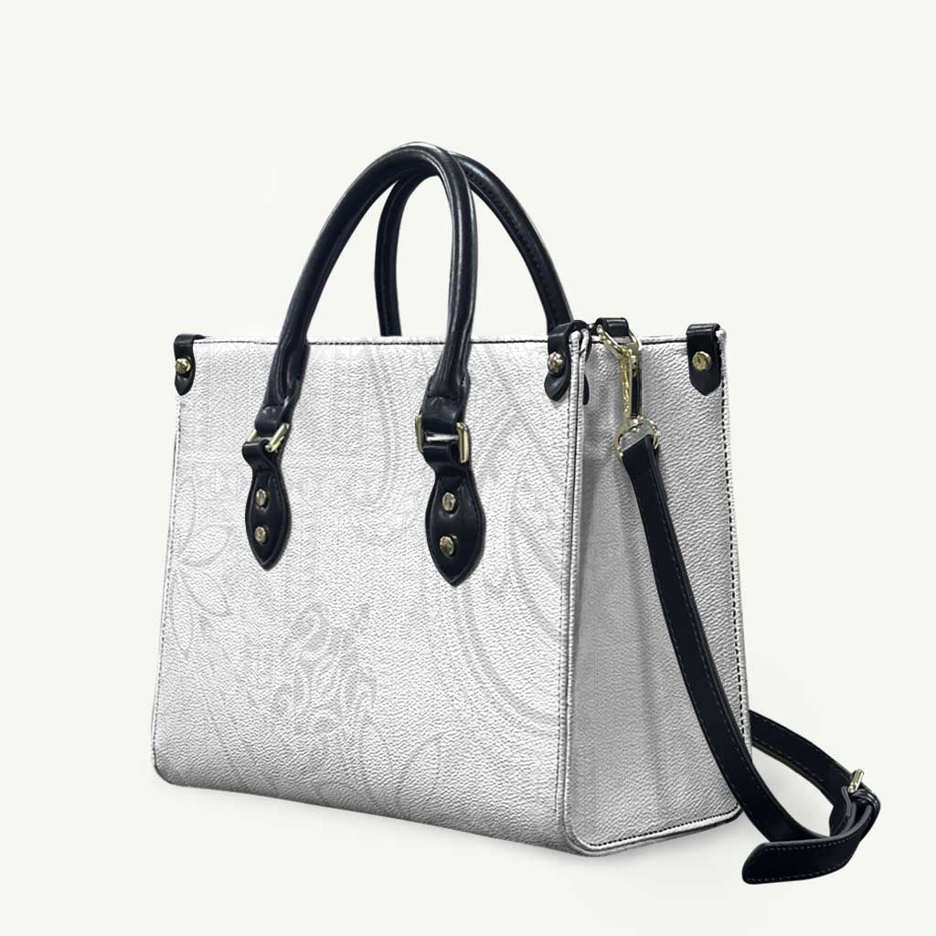 Tapu Fanau Ia Niue Leather Bag Happy White Sunday Unique Hiapo - Polynesian Pride