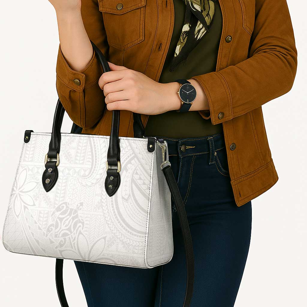 Tapu Fanau Ia Niue Leather Bag Happy White Sunday Unique Hiapo - Polynesian Pride