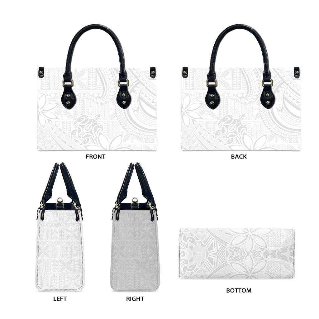 Tapu Fanau Ia Niue Leather Bag Happy White Sunday Unique Hiapo - Polynesian Pride