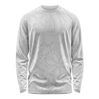 Tapu Fanau Ia Niue Long Sleeve Shirt Happy White Sunday Unique Hiapo LT14 Unisex White - Polynesian Pride