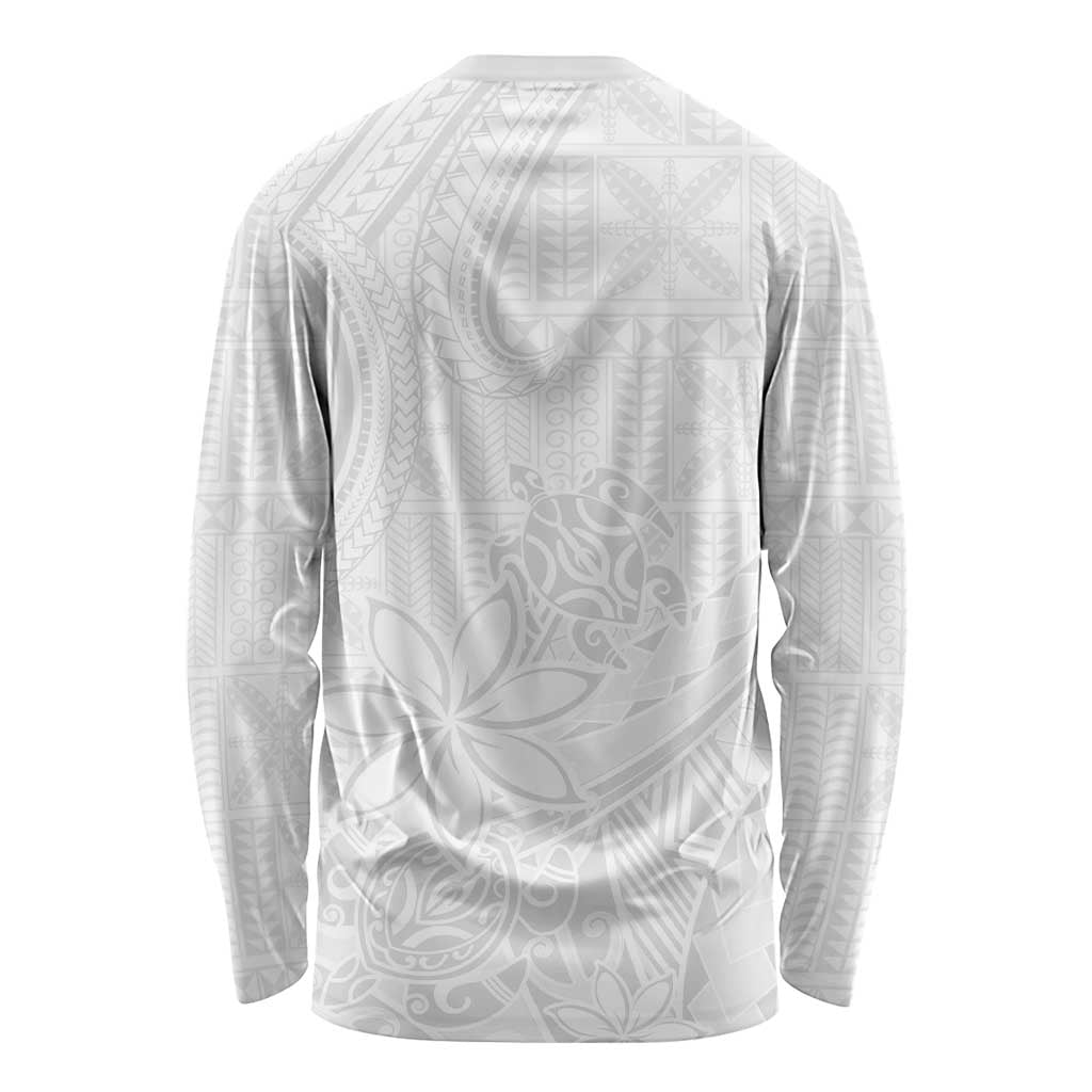 Tapu Fanau Ia Niue Long Sleeve Shirt Happy White Sunday Unique Hiapo LT14 - Polynesian Pride