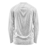 Tapu Fanau Ia Niue Long Sleeve Shirt Happy White Sunday Unique Hiapo LT14 - Polynesian Pride