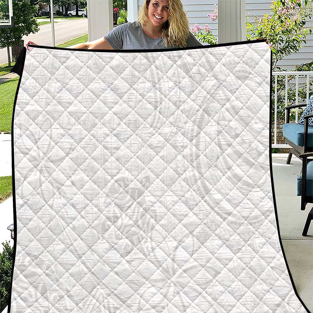Tapu Fanau Ia Niue Quilt Happy White Sunday Unique Hiapo - Polynesian Pride