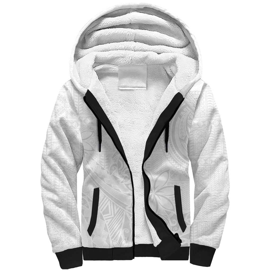 Tapu Fanau Ia Niue Sherpa Hoodie Happy White Sunday Unique Hiapo LT14 Unisex White - Polynesian Pride