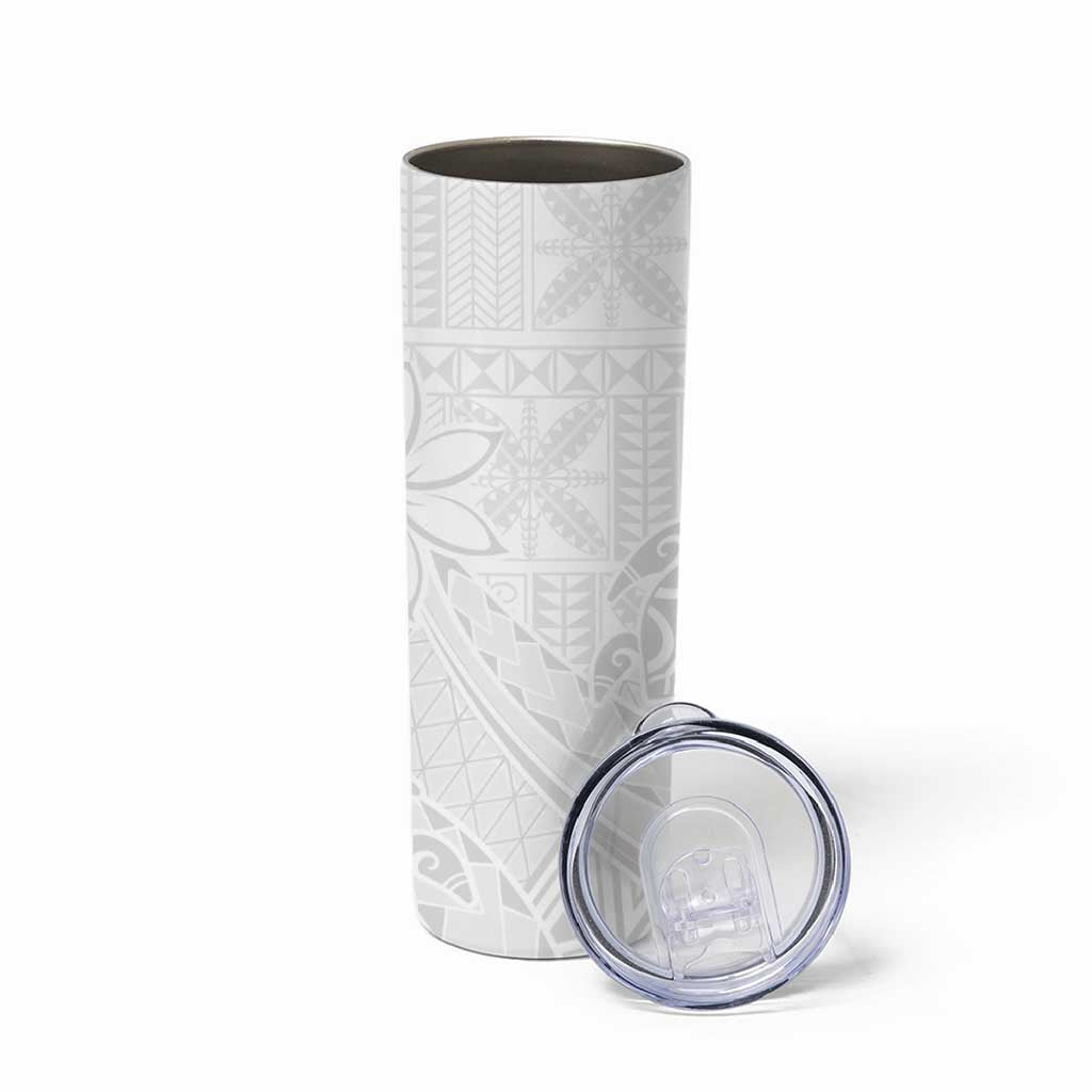 Tapu Fanau Ia Niue Skinny Tumbler Happy White Sunday Unique Hiapo LT14 - Polynesian Pride