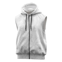 Tapu Fanau Ia Niue Sleeveless Zip Hoodie Happy White Sunday Unique Hiapo LT14 White - Polynesian Pride