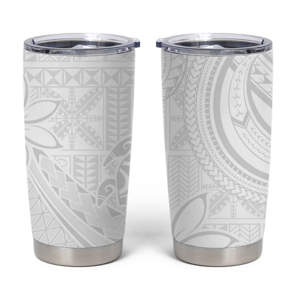 Tapu Fanau Ia Niue Tumbler Cup Happy White Sunday Unique Hiapo LT14 White - Polynesian Pride