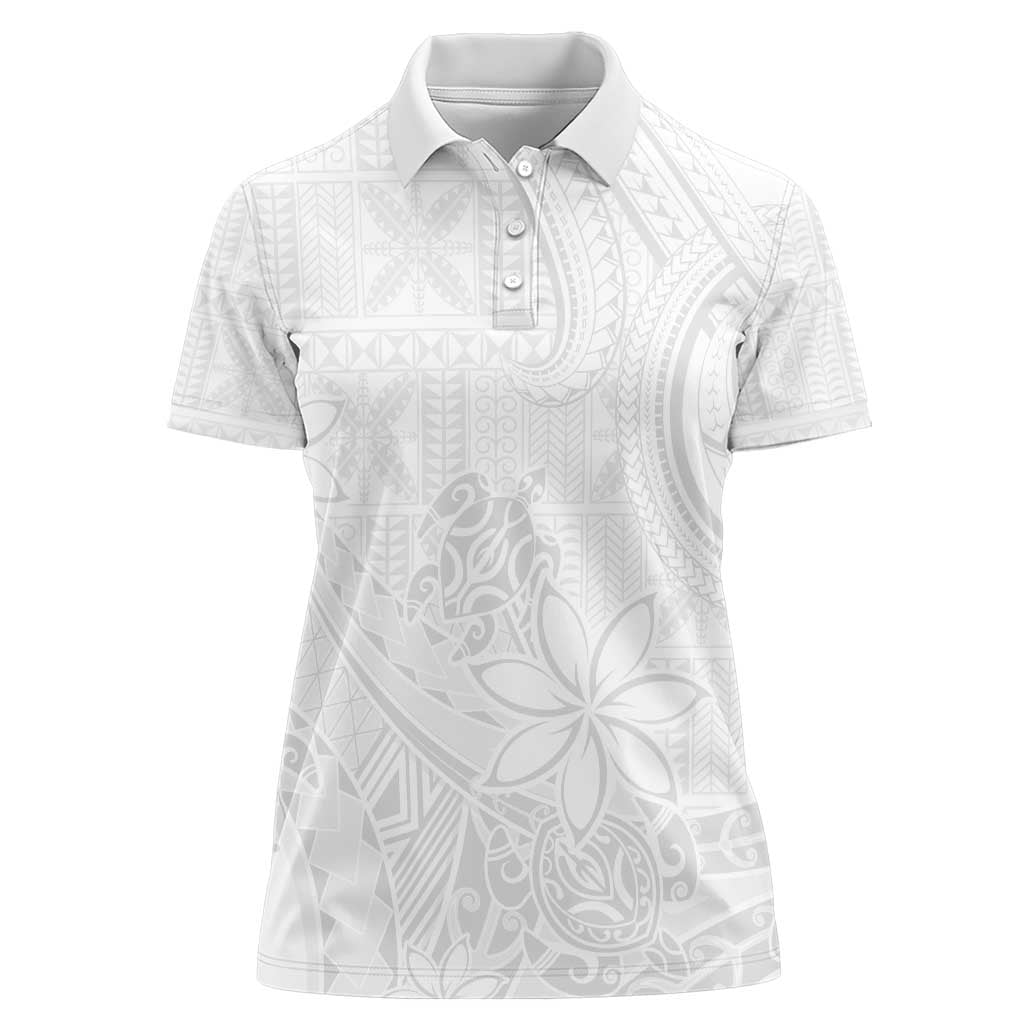 Tapu Fanau Ia Niue Women Polo Shirt Happy White Sunday Unique Hiapo - Polynesian Pride