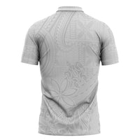 Tapu Fanau Ia Niue Zipper Polo Shirt Happy White Sunday Unique Hiapo LT14 - Polynesian Pride