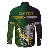 Personalised New Zealand and South Africa Rugby Family Matching Off Shoulder Short Dress and Hawaiian Shirt 2023 World Cup Final All Black Springboks Together LT14 - Polynesian Pride