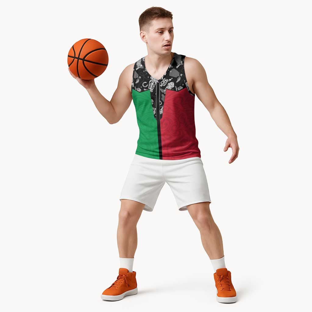 Vanuatu Cowboy Basketball Jersey Cowboy Symbols Split Stylized - Polynesian Pride