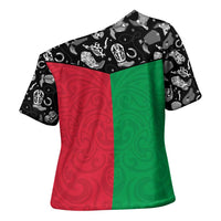 Vanuatu Cowboy Cross Shoulder Shirt Cowboy Symbols Split Stylized - Polynesian Pride
