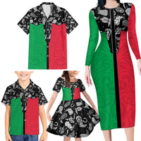 Vanuatu Cowboy Family Matching Long Sleeve Bodycon Dress and Hawaiian Shirt Cowboy Symbols Split Stylized LT14 - Polynesian Pride